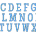 Blue polka dot alphabet