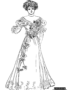 Woman in chiffon and velvet dress