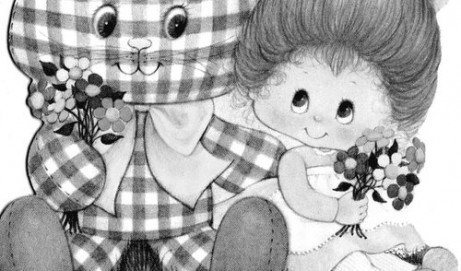 Plaid Easter bunny & little girl