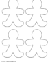 Four blank gingerbread men