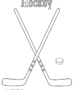 Hockey sticks and puck