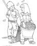 Kids raking leaves
