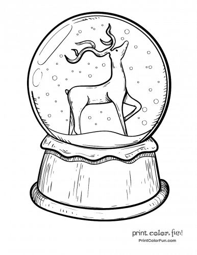 Christmas snow globe with reindeer