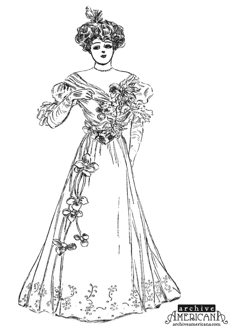 Coloring Pages of Victorian Ladies Edwardian dress