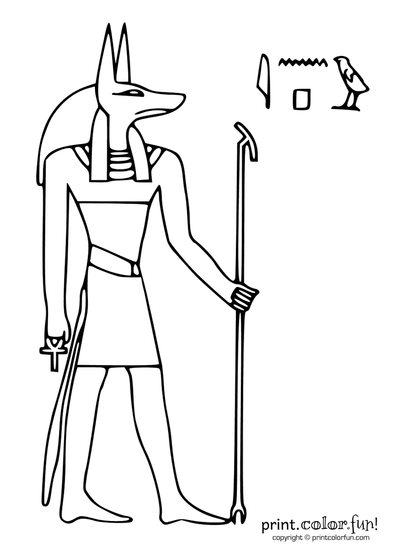 Egyptian god: Anubis coloring page - Print. Color. Fun!
