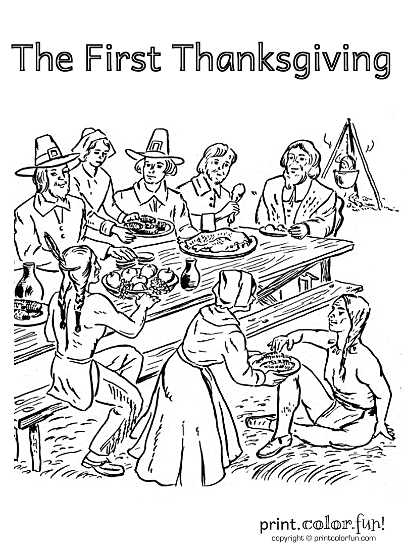 kaboose coloring pages thanksgiving pilgrims - photo #39
