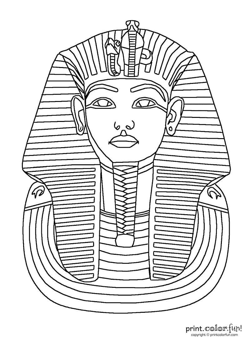 King Tut mask coloring page - Print. Color. Fun!