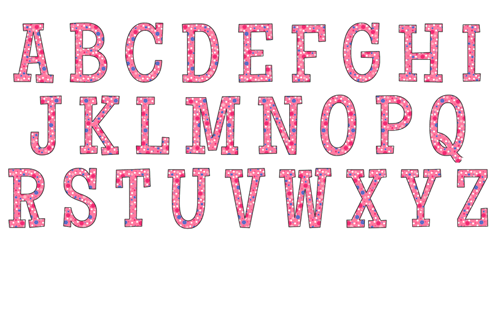 Pink Polka Dot Alphabet Coloring Page Print Color Fun 