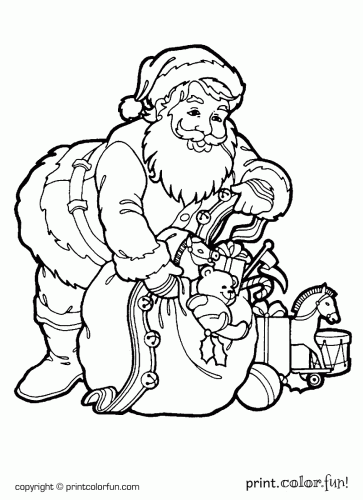 Santa with a sack of toys