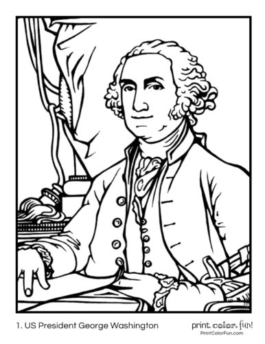 01. US Presidents coloring pages: George Washington