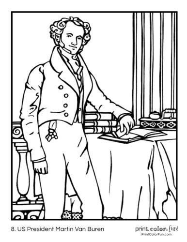 08. US Presidents coloring pages Martin Van Buren