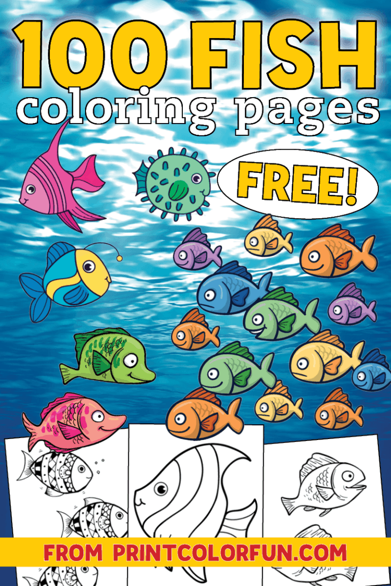 Top 100 fish coloring pages: Cute free printables, at PrintColorFun.com