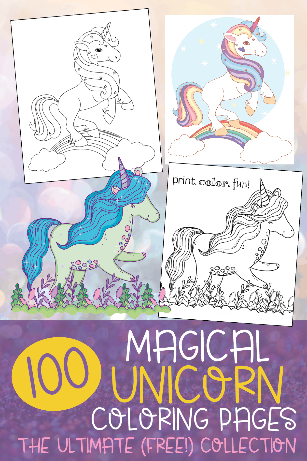 100 free unicorn coloring pages