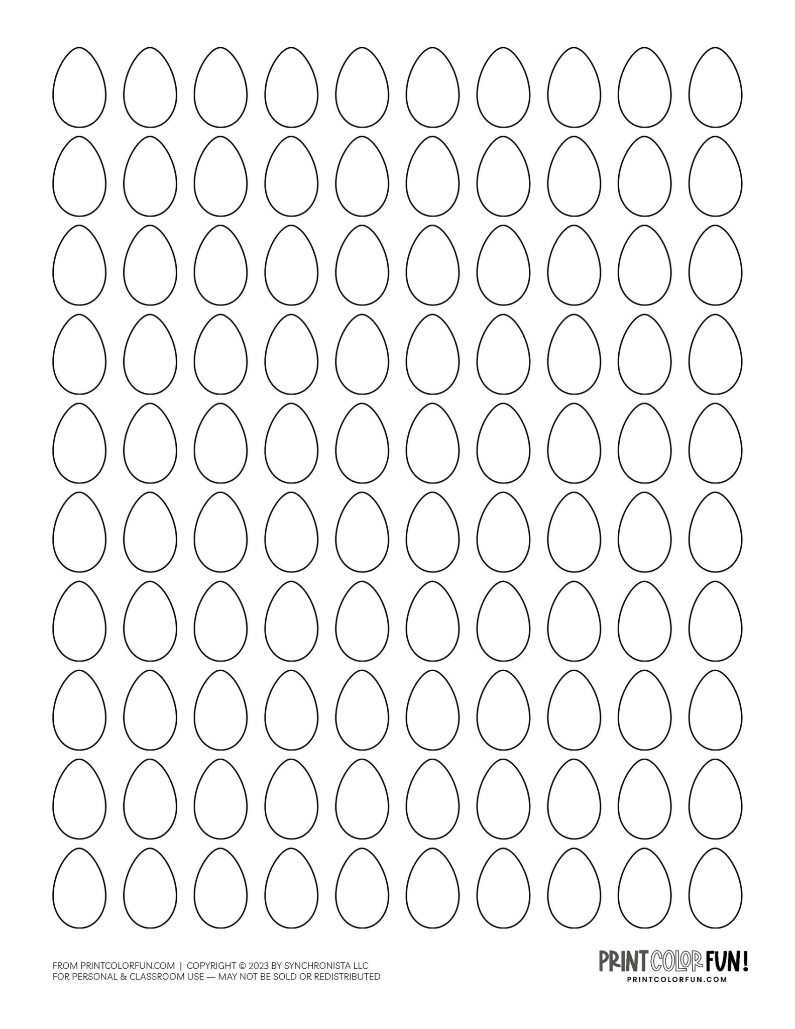 6 sizes of blank Easter egg shapes for festive holiday fun, at ...