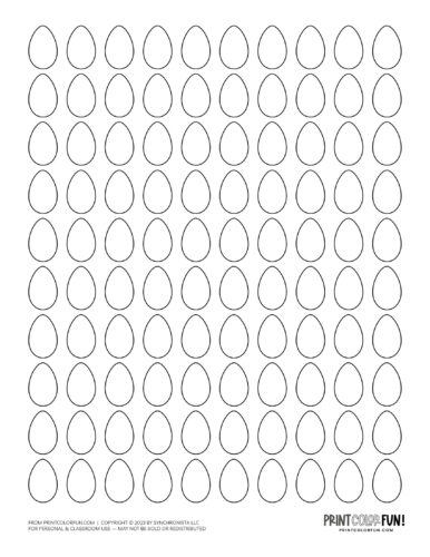100 small blank Easter eggs coloring page from PrintColorFun com