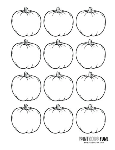 12 tiny blank pumpkins - Printables