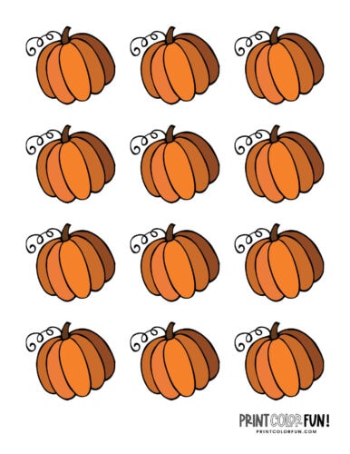 Small pumpkin printables to cut, color & craft for autumn fun in several  tiny sizes, at