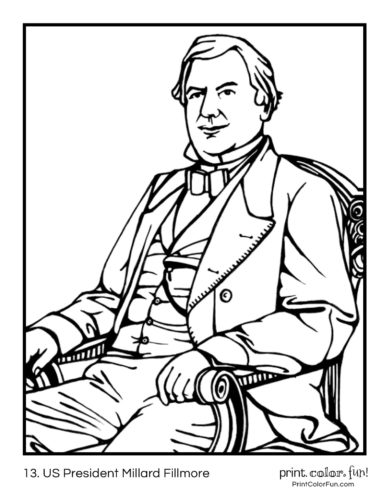 US Presidents coloring pages: Printables of the first 42 American ...