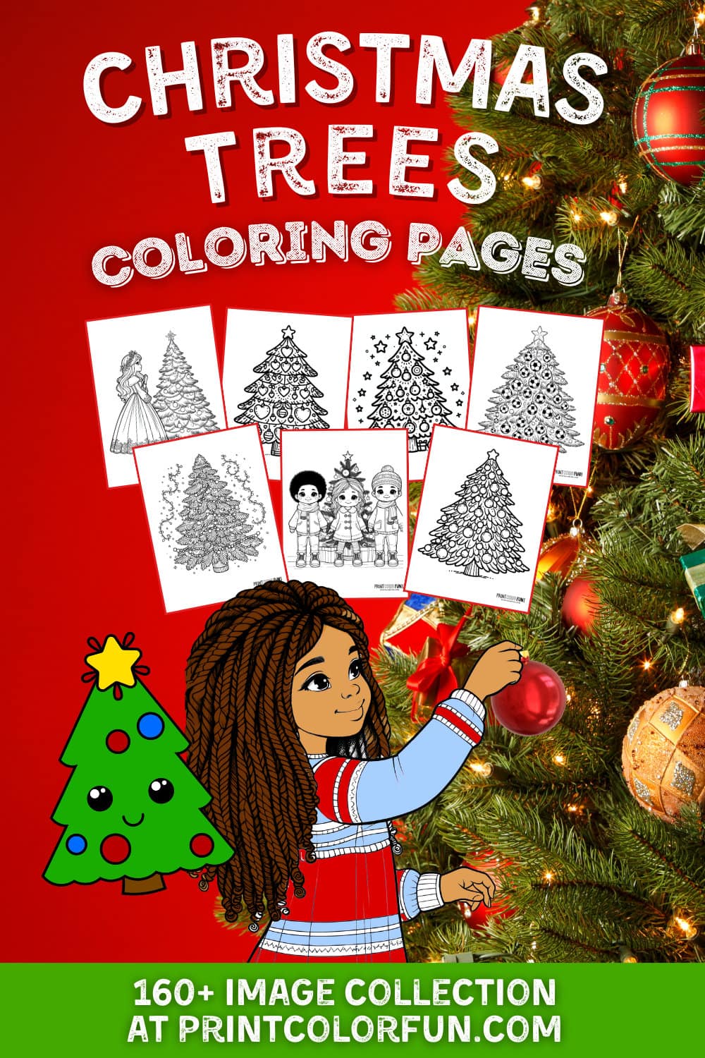160 Christmas tree coloring pages at PrintColorFun com