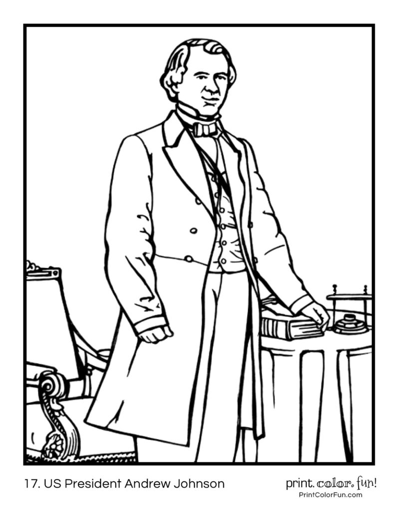 US Presidents coloring pages: Printables of the first 42 American ...