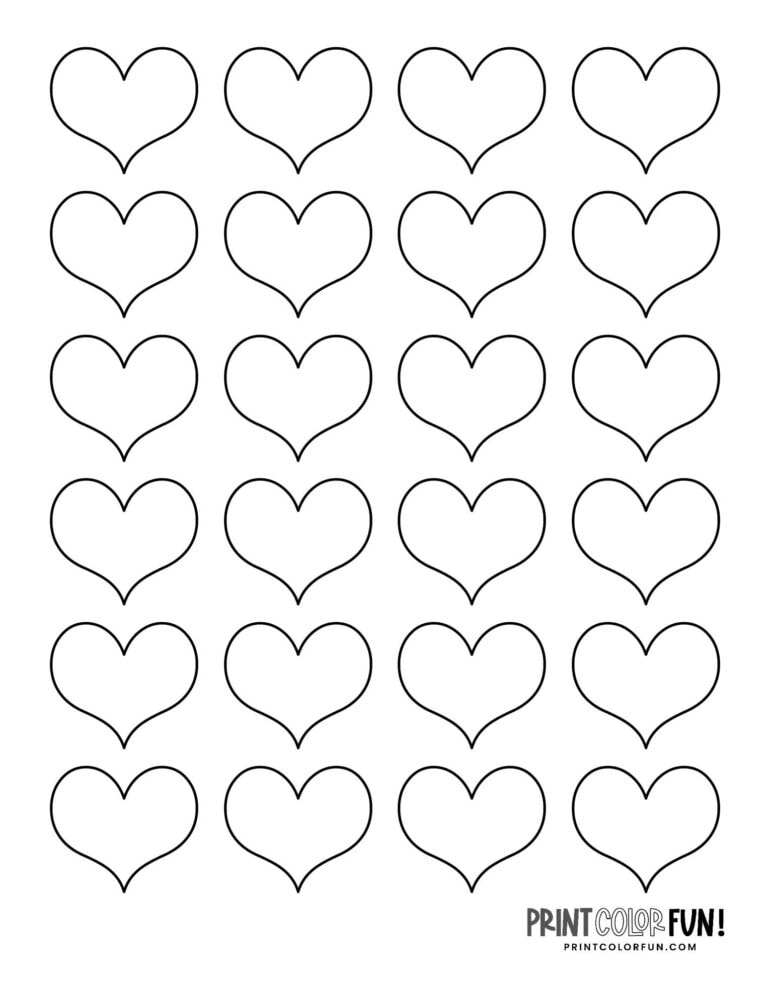 Blank heart shape coloring pages &amp; crafty printables, at PrintColorFun.com
