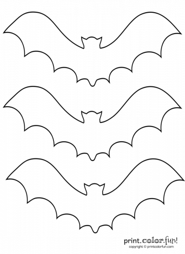 3 bat stencils - Print Color Fun!