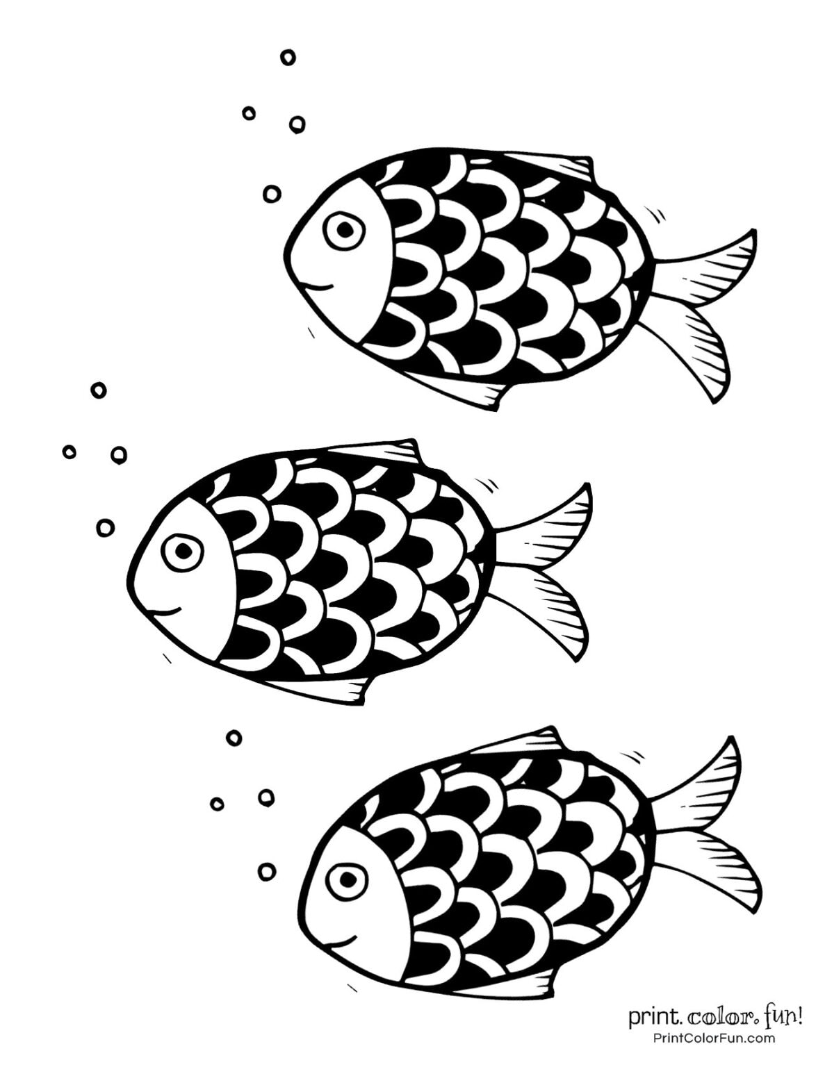 Top 100 fish coloring pages: Cute free printables, at PrintColorFun.com