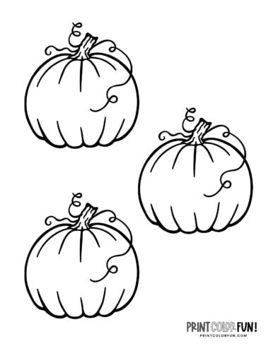 3 little pumpkins old-fashioned style coloring page