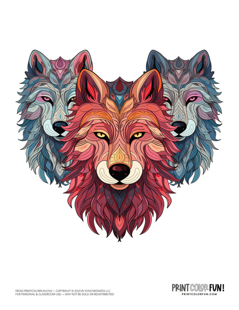 28 wolf coloring pages & clipart for a paws-itively creative time, at ...