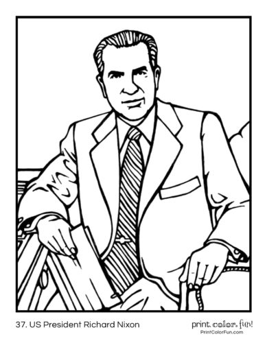 37. US Presidents coloring pages: Richard Nixon