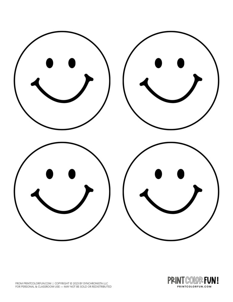 15+ Happy face clipart &amp; cute smiley coloring pages + crafts and ...