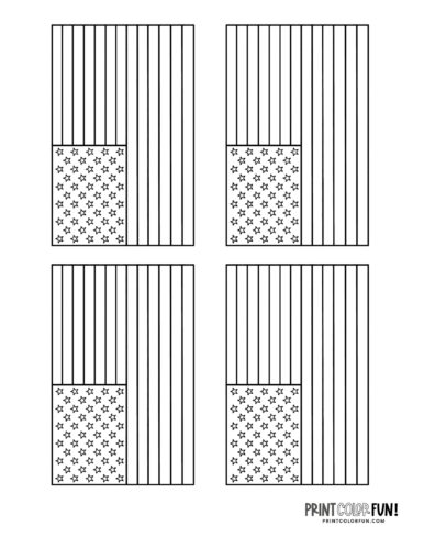 4 simple American flag coloring printables - PrintColorFun com 3