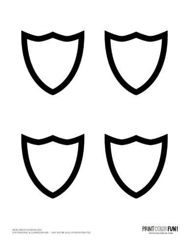 4 small blank shield coat of arms at PrintColorFun com