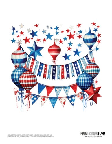 4th of July party clipart from PrintColorFun com (5)