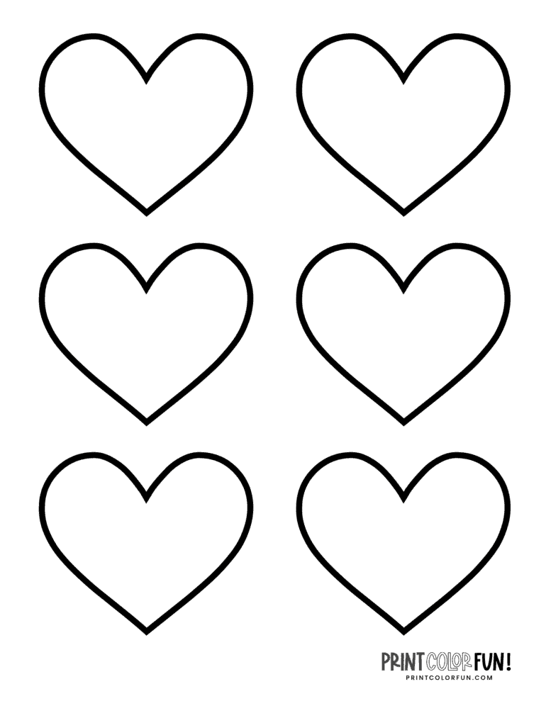 Blank heart shape coloring pages & crafty printables - Print Color Fun!