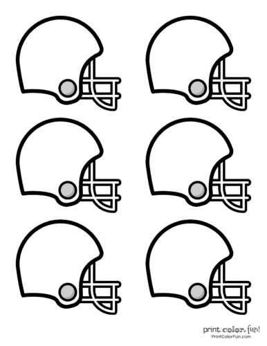 6 small printable football helmets for cake toppers or decorations