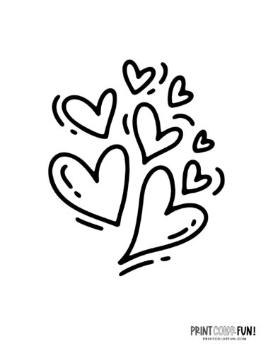 8 sweet hearts doodle coloring page