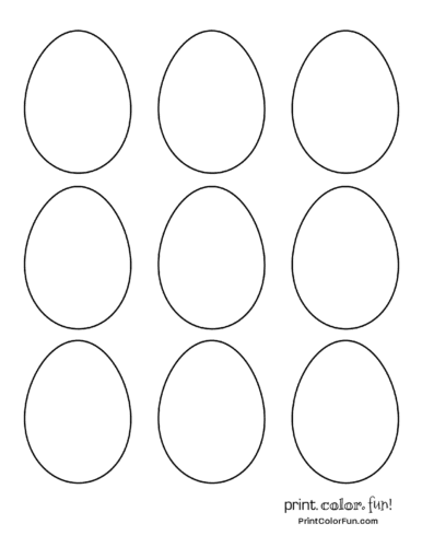 4 sizes of blank Easter egg shapes for festive holiday fun, at