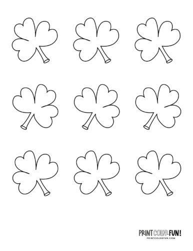 9 shamrocks St Patrick's Day coloring page from PrintColorFun com