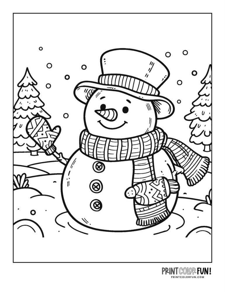 47 Cool Snowman Coloring Pages, Plus Snowman Word Search & Mazes To 