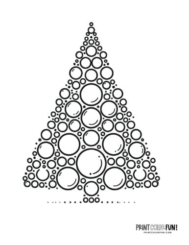Abstract Christmas tree clipart coloring from PrintColorFun com (12)
