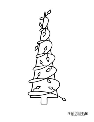 Abstract Christmas tree clipart coloring from PrintColorFun com (16)