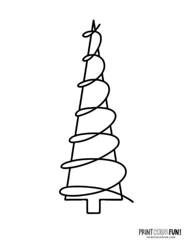 Abstract Christmas tree clipart coloring from PrintColorFun com (18)