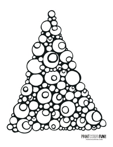 Abstract Christmas tree clipart coloring from PrintColorFun com (3)