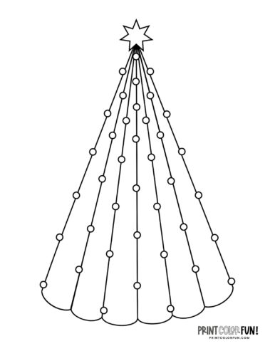 Abstract Christmas tree clipart coloring from PrintColorFun com (6)