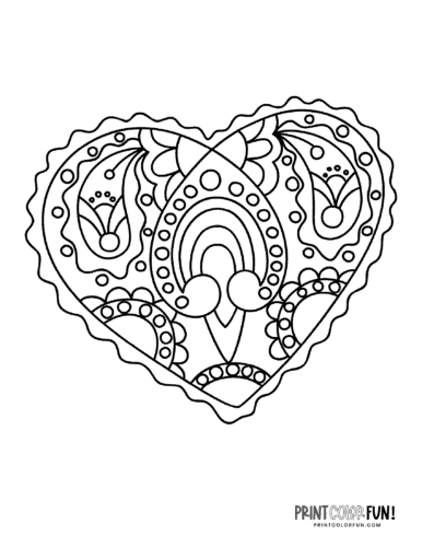 Abstract pattern heart shape to color