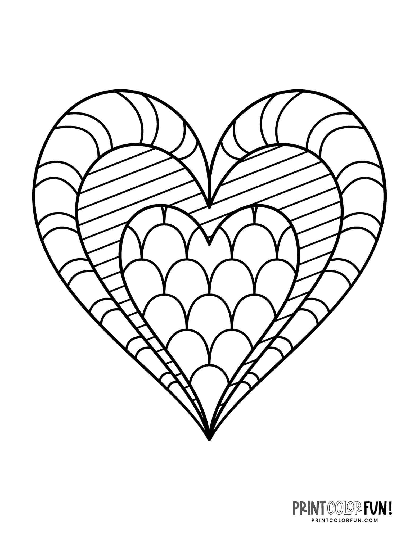 100+ printable heart coloring pages: A huge collection of hearts for ...