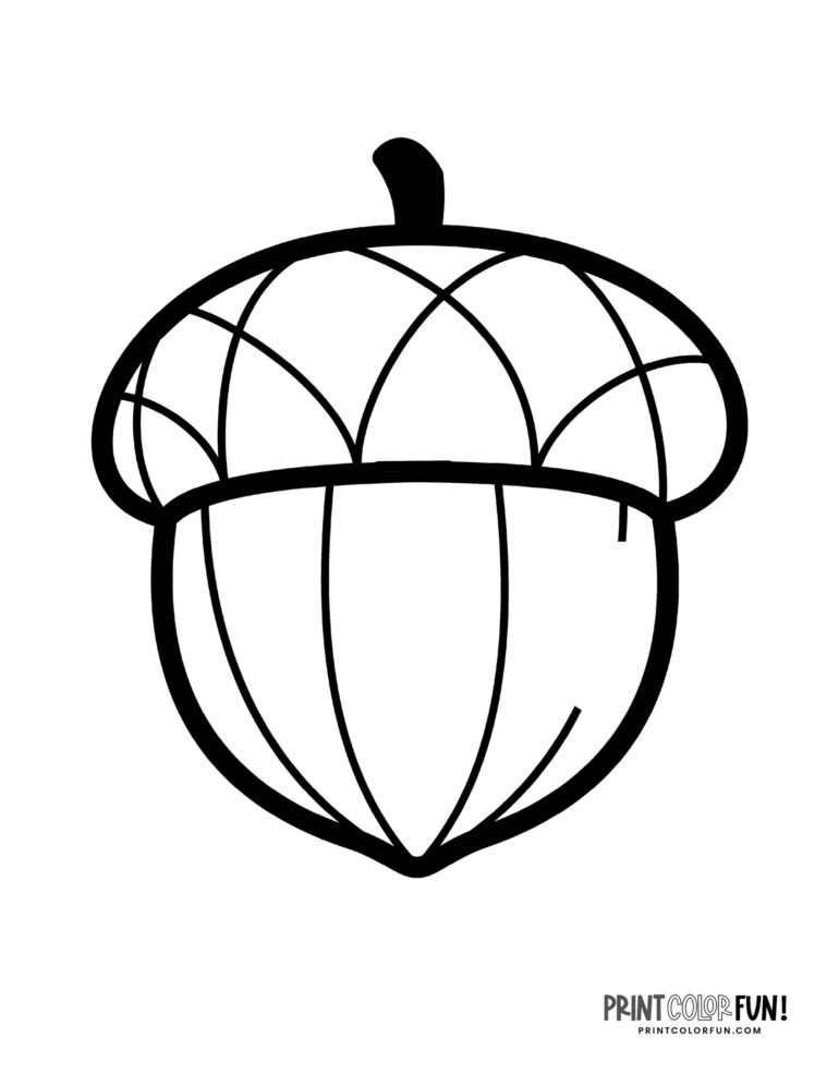 20+ Printable acorn clipart & coloring pages, plus crafts, fun facts ...