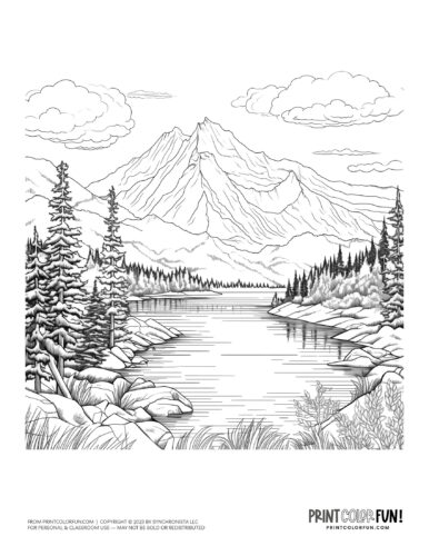 Alaska outdoor scene coloring page clipart from PrintColorFun com (3)