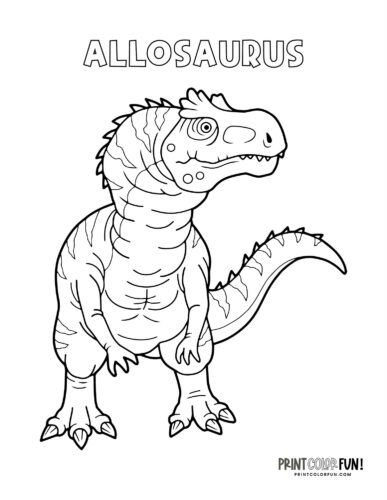 Allosaurus dinosaur coloring page - PrintColorFun com